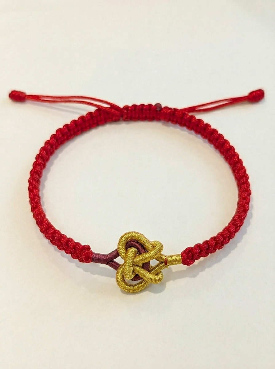 ORIENTAL VIBE Handcrafted "Double Heart" Knot Bracelet - Eternal Union & Love, Men's Red String Bracelet