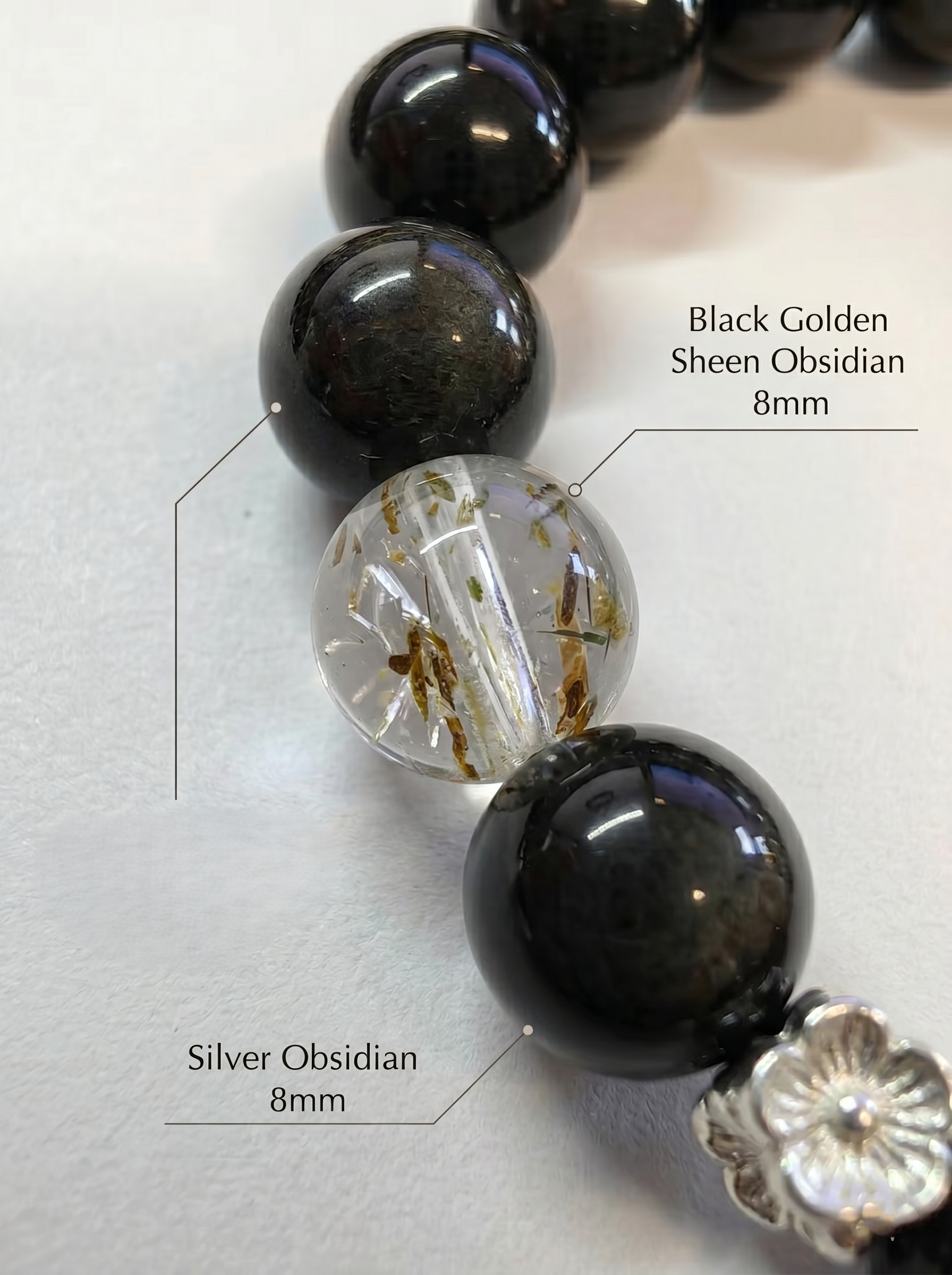 ORIENTAL VIBE | "Heavy Snow" Hand-Woven Dragon Scale Bracelet, Featuring Silvery Rings & Relief-Sculpted Blossom, with a Sleek Metallic Clasp
