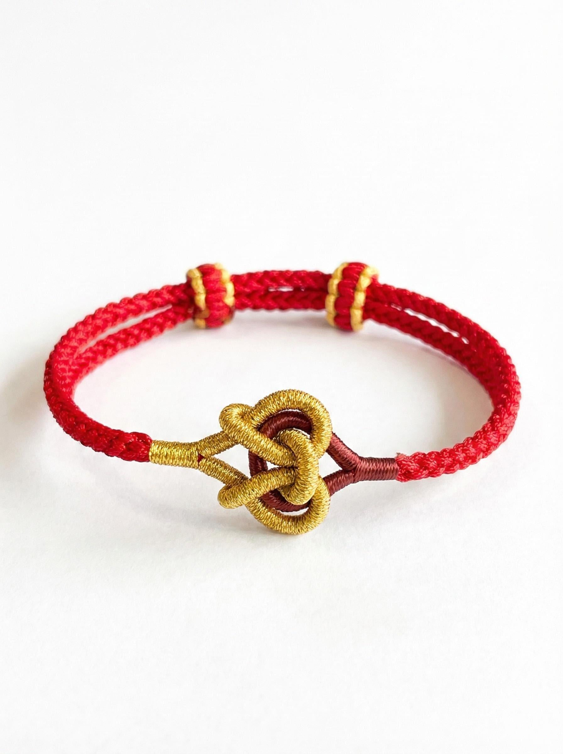 ORIENTAL VIBE Handcrafted "Everlasting Union" Knot Bracelet - Romantic Love & Harmony, Women's Red String Bracelet