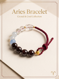 ORIENTAL VIBE Aries Zodiac Crystal Energy Bracelet - Hand-Woven Healing Bracelet for Courage & Action