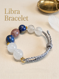 ORIENTAL VIBE Libra Zodiac Crystal Energy Bracelet - Hand-Woven Lapis Lazuli & Clear Quartz Bracelet for Balance & Harmony