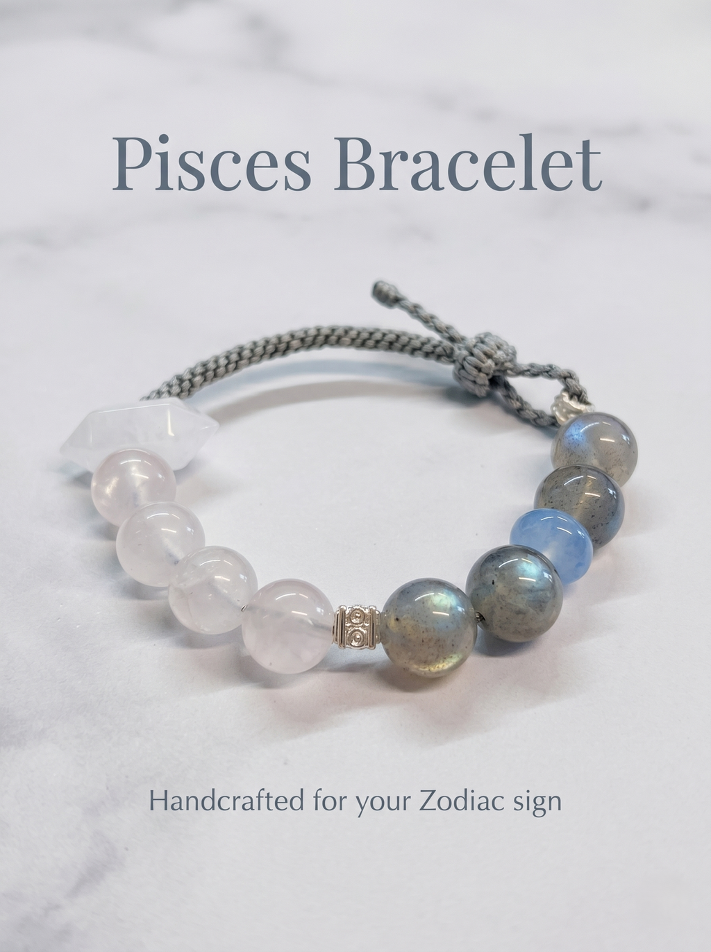 ORIENTAL VIBE Pisces Energy Woven Bracelet - Multi-Crystal Spiritual Gift to Awaken Inner Healing Power