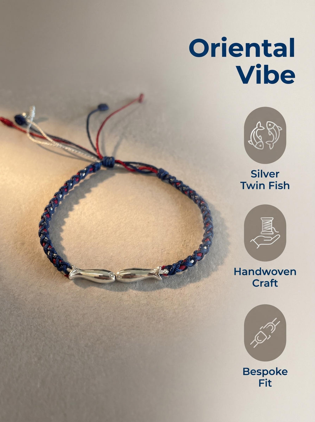 ORIENTAL VIBE | Winter Solstice Handcrafted Dragon Scale Bracelet with Two Lively Silver-Toned Fish Charms, Highly Inclusive Multi-Color Adjustable Drawstring