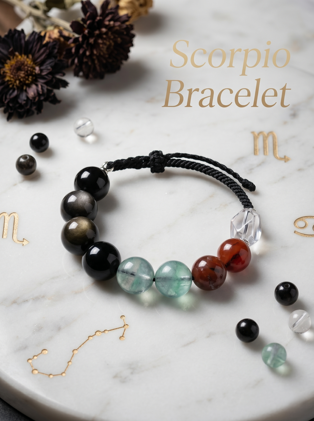 ORIENTAL VIBE | Scorpio Crystal Energy Bracelet – Handcrafted Braided Rope with Multi-Crystal Power for Strength & Mystic Protection