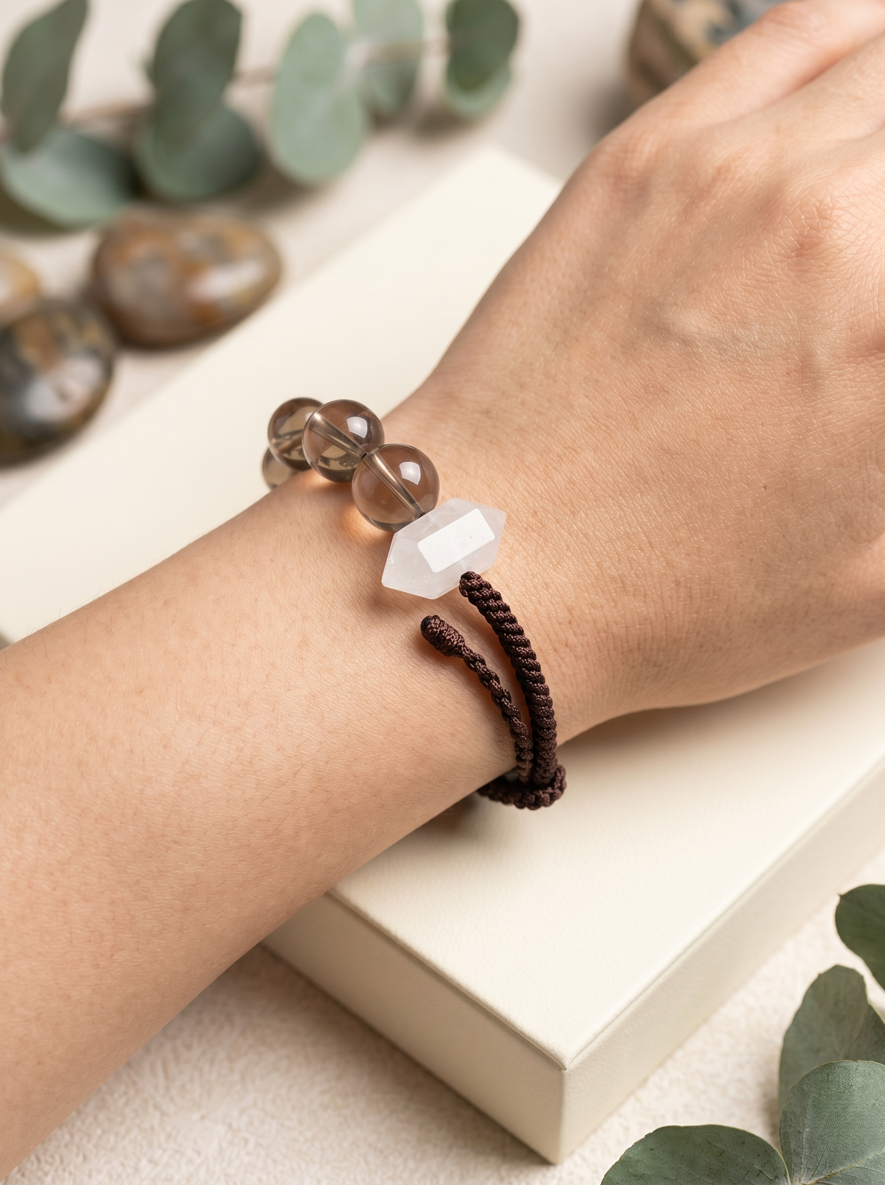 ORIENTAL VIBE | Capricorn Crystal Energy Bracelet – Handcrafted Braided Rope with Multi-Crystal Power to Awaken Resilience & Steadfast Protection