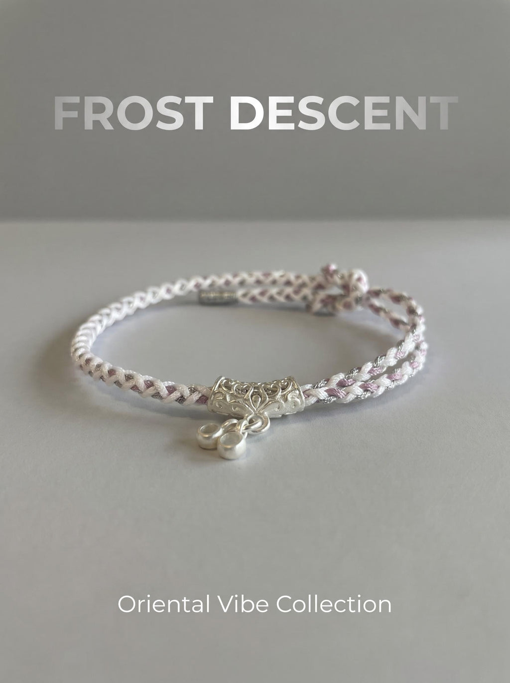 ORIENTAL VIBE | Frost's Descent Handcrafted Dragon Scale Bracelet with Silver-Toned Hollow Ornament, Adjustable