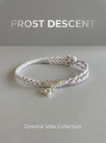 ORIENTAL VIBE | Frost's Descent Handcrafted Dragon Scale Bracelet with Silver-Toned Hollow Ornament, Adjustable