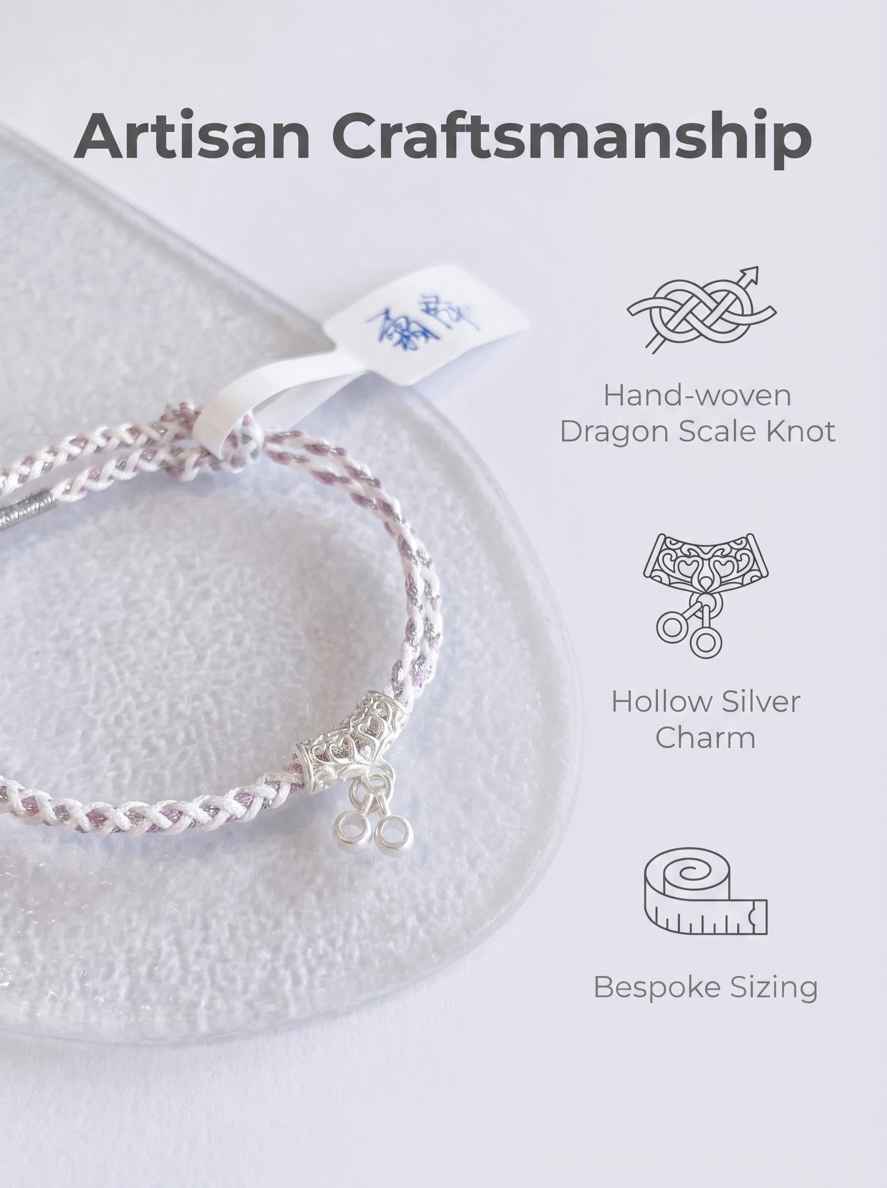 ORIENTAL VIBE | Frost's Descent Handcrafted Dragon Scale Bracelet with Silver-Toned Hollow Ornament, Adjustable