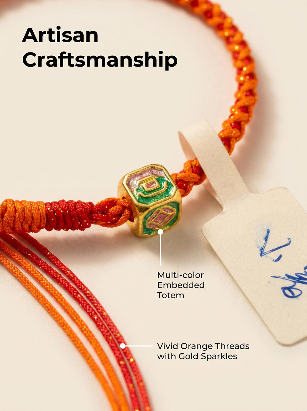ORIENTAL VIBE | Slight Heat Handcrafted Dragon Scale Bracelet Inlaid with Hexahedron Ornament, Translucent Amber Tail Beads, Adjustable