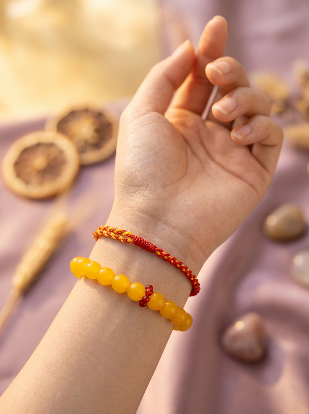ORIENTAL VIBE | Great Heat Minimalist Gold Lucky Fortune Bag Handcrafted Dragon Scale Bracelet, Adjustable