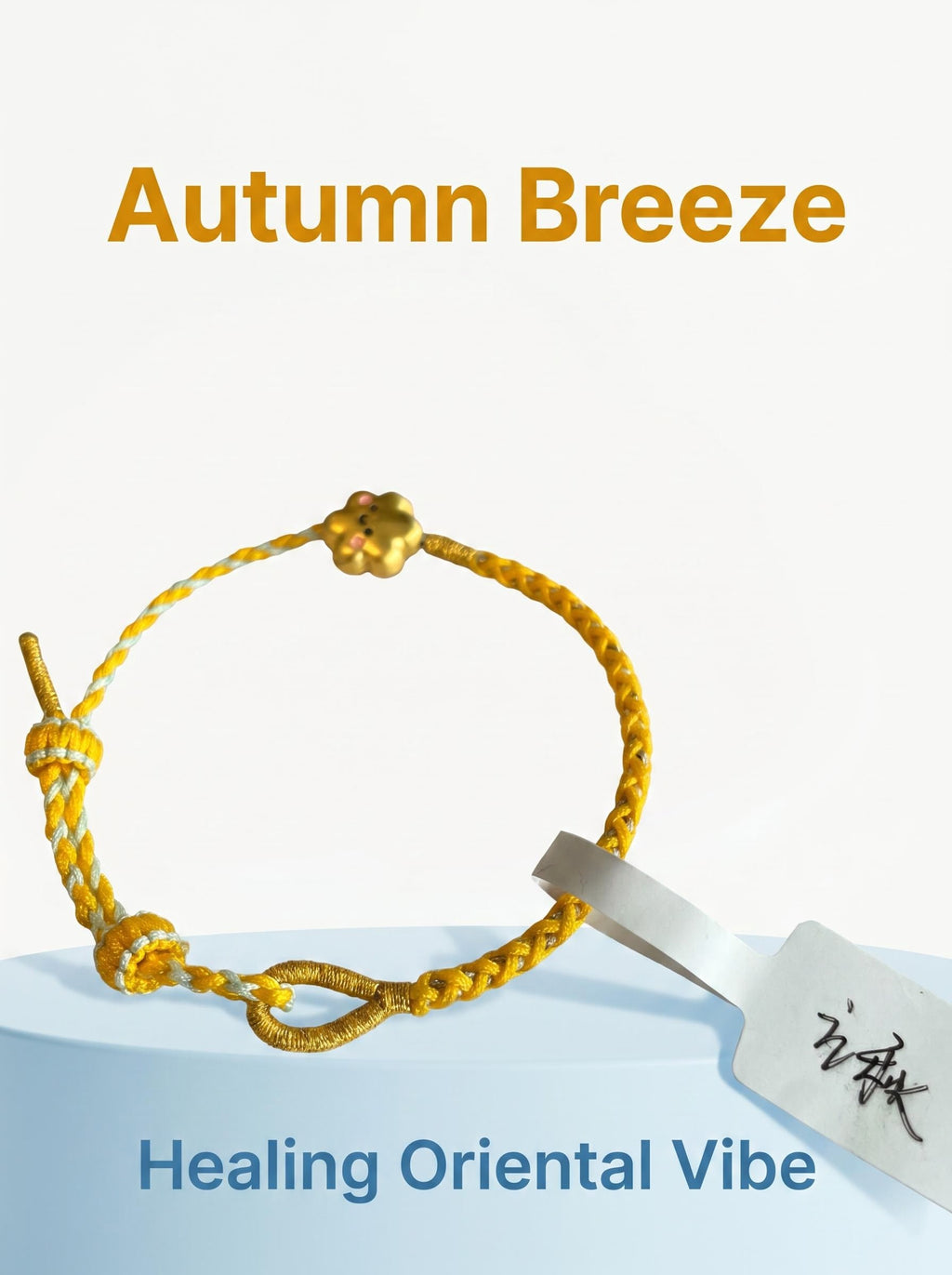 ORIENTAL VIBE | Beginning of Autumn Handcrafted Dragon Scale Bracelet Inlaid with Gold Healing Cloud Charm, Adjustable