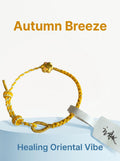 ORIENTAL VIBE | Beginning of Autumn Handcrafted Dragon Scale Bracelet Inlaid with Gold Healing Cloud Charm, Adjustable