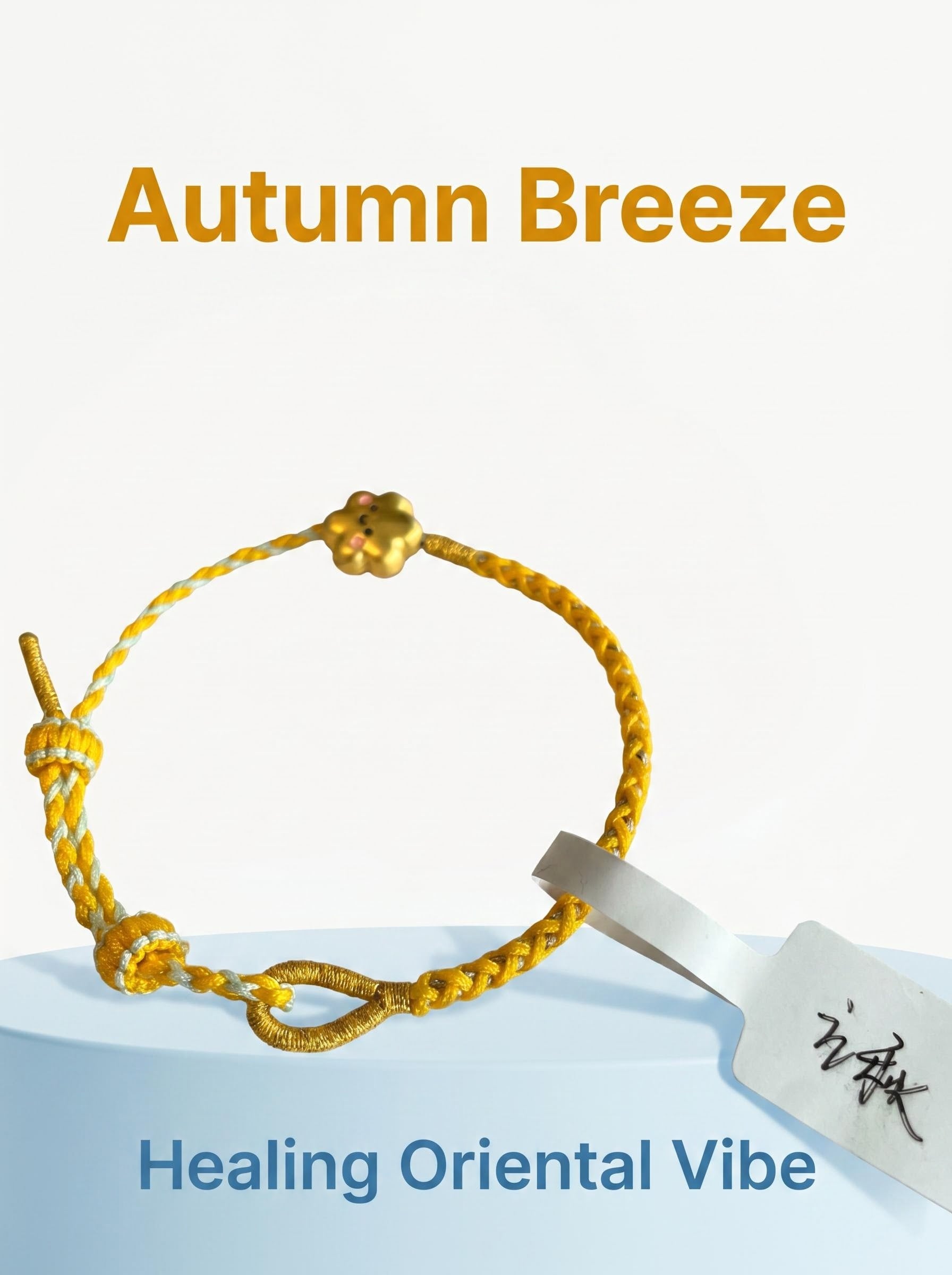 ORIENTAL VIBE | Beginning of Autumn Handcrafted Dragon Scale Bracelet Inlaid with Gold Healing Cloud Charm, Adjustable