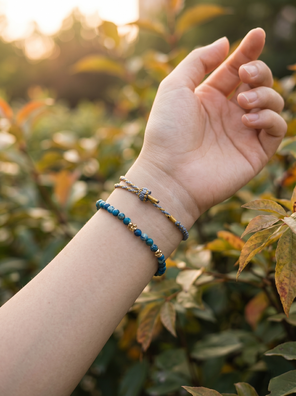 ORIENTAL VIBE | End of Heat Handcrafted Dragon Scale Bracelet with Gold Hollow Lucky Bead, Adjustable