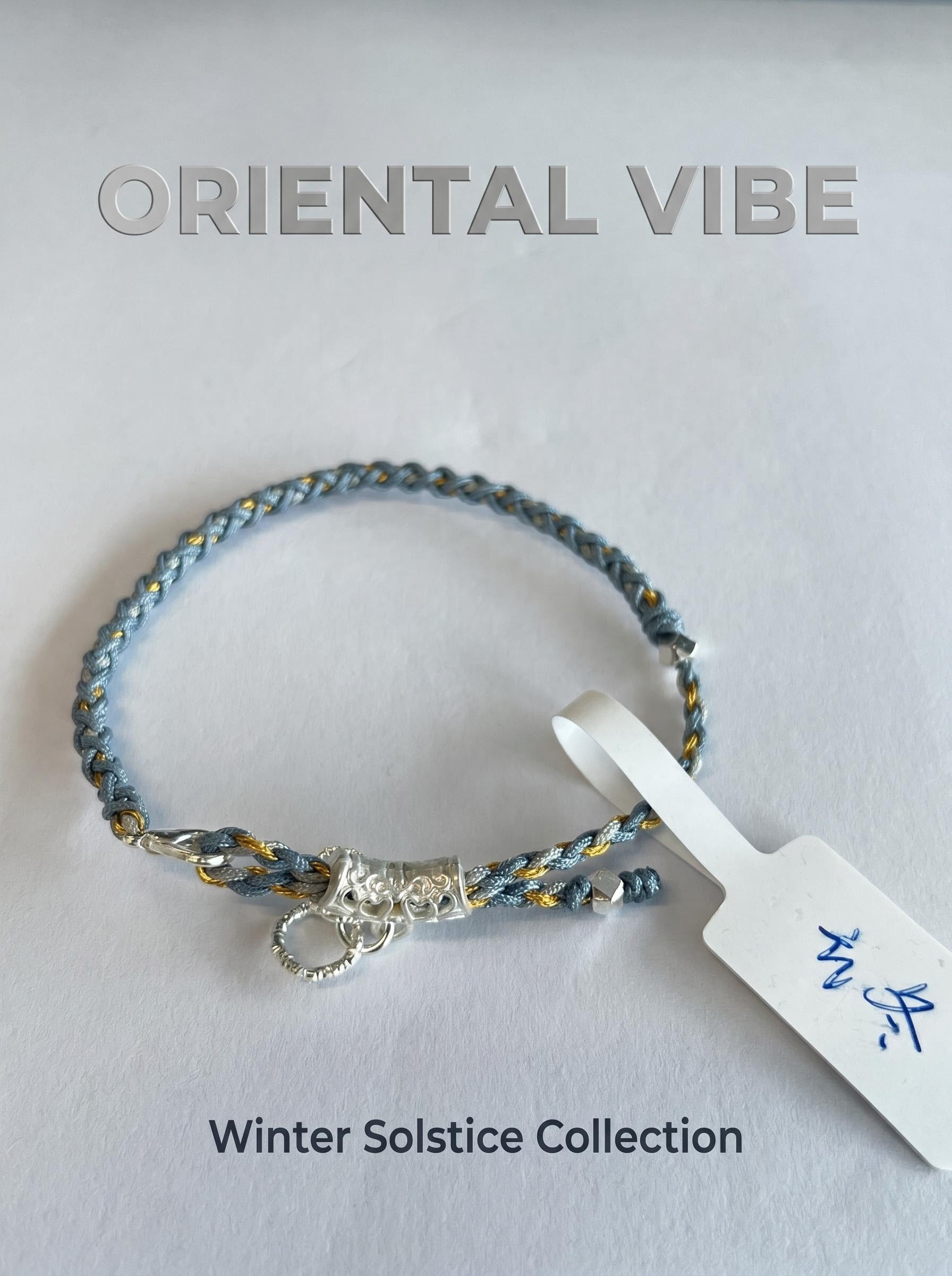 ORIENTAL VIBE | "Beginning of Winter" Hand-Woven Dragon Scale Bracelet, Featuring Filigree Silver Lucky Cloud Tube, Convertible