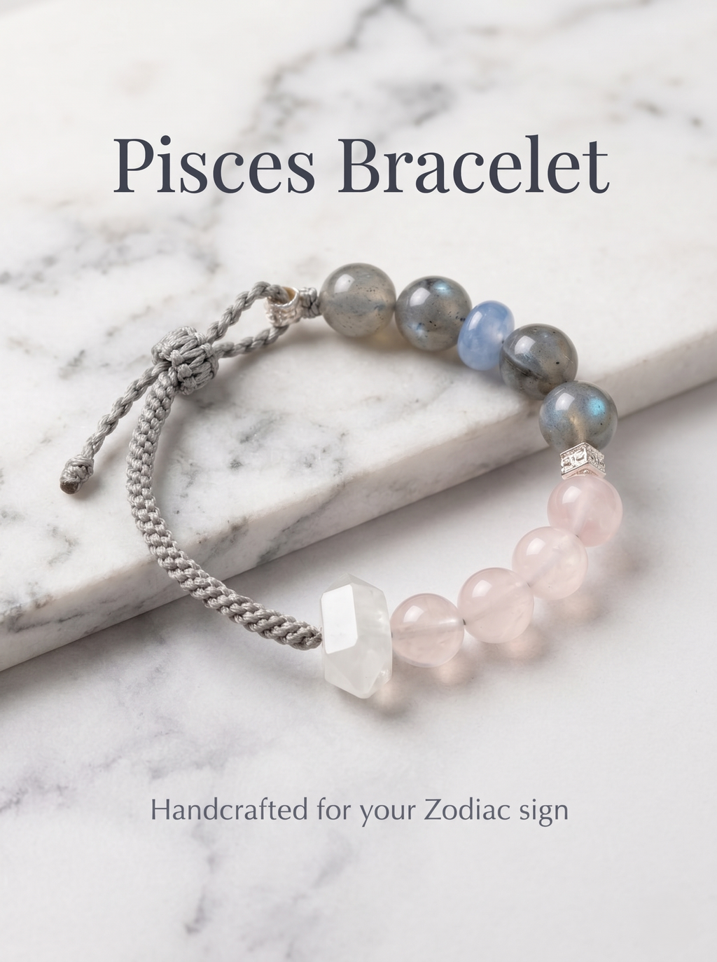 ORIENTAL VIBE Pisces Energy Woven Bracelet - Multi-Crystal Spiritual Gift to Awaken Inner Healing Power