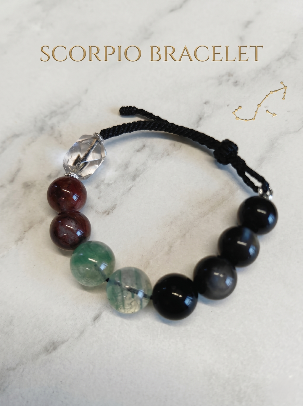 ORIENTAL VIBE | Scorpio Crystal Energy Bracelet – Handcrafted Braided Rope with Multi-Crystal Power for Strength & Mystic Protection