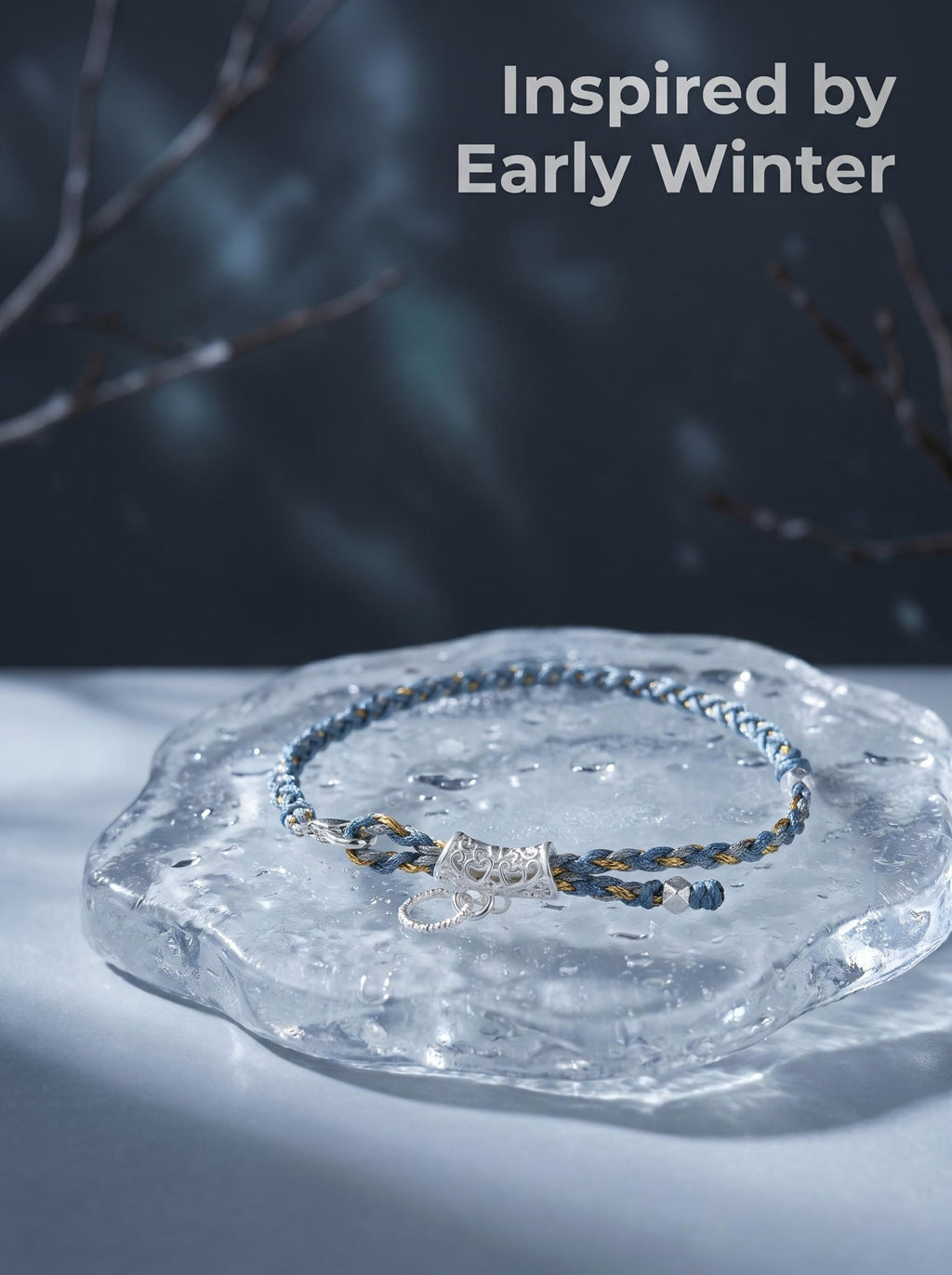 ORIENTAL VIBE | "Beginning of Winter" Hand-Woven Dragon Scale Bracelet, Featuring Filigree Silver Lucky Cloud Tube, Convertible