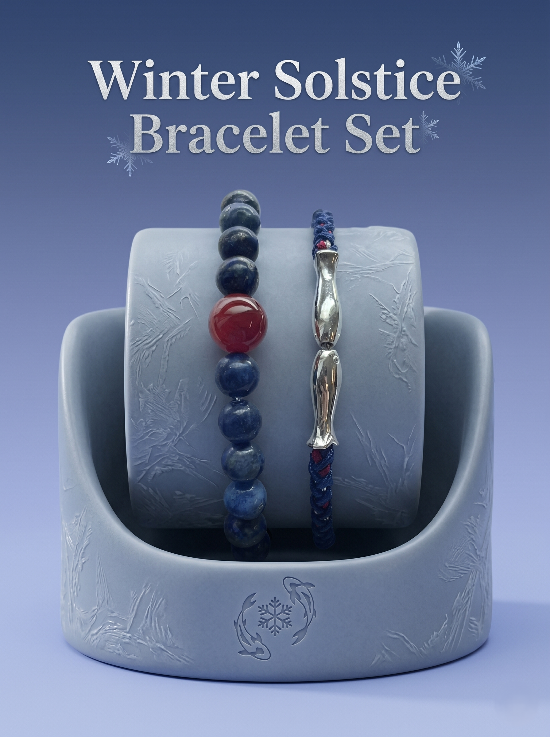 ORIENTAL VIBE | Winter Solstice Handcrafted Dragon Scale Bracelet with Two Lively Silver-Toned Fish Charms, Highly Inclusive Multi-Color Adjustable Drawstring