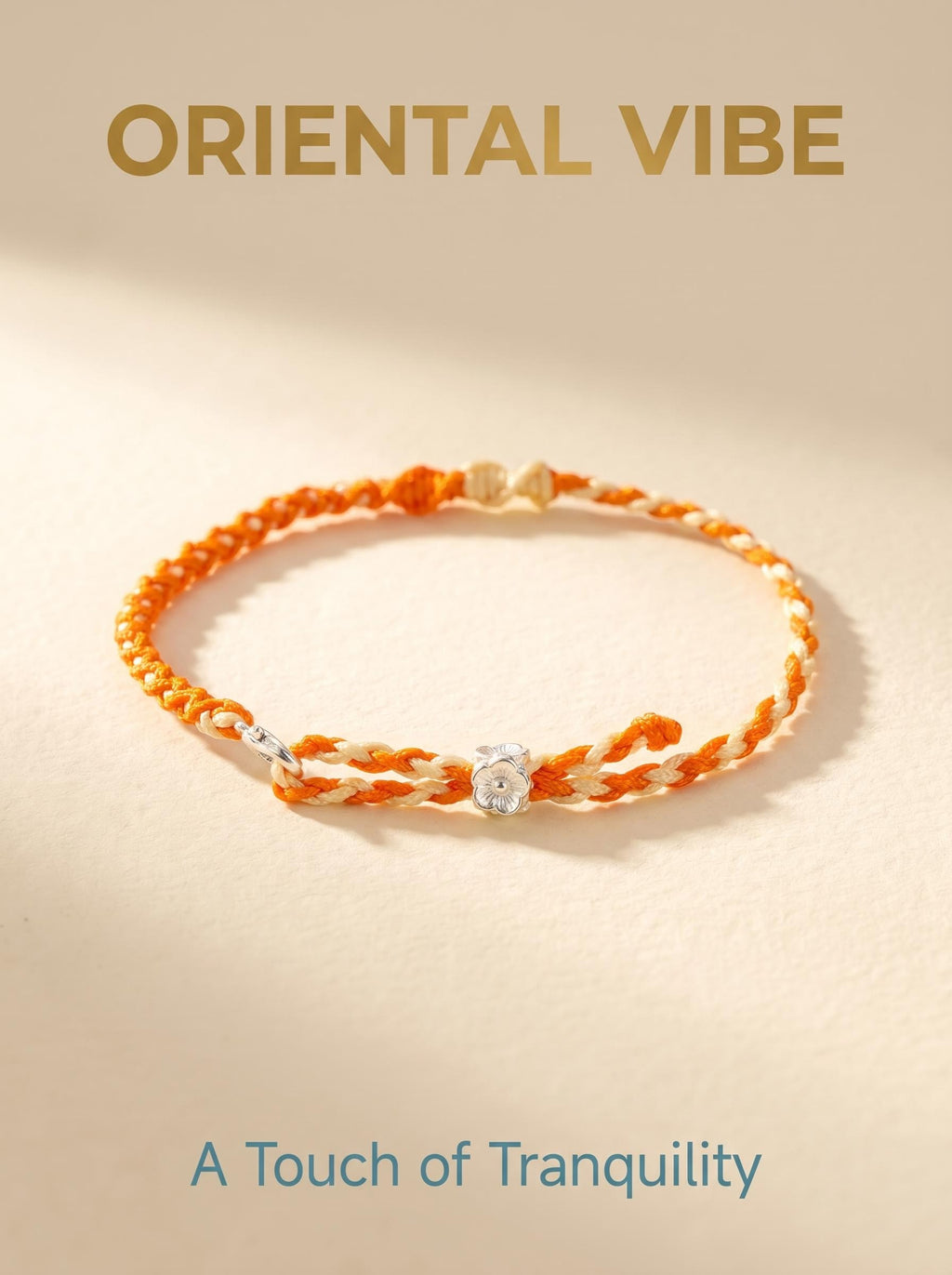 ORIENTAL VIBE | Autumn Equinox Handcrafted Dragon Scale Bracelet with Silver Floral Ornament, Adjustable