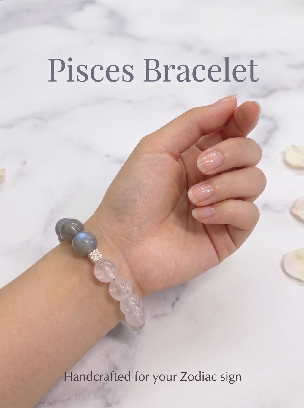 ORIENTAL VIBE Pisces Energy Woven Bracelet - Multi-Crystal Spiritual Gift to Awaken Inner Healing Power