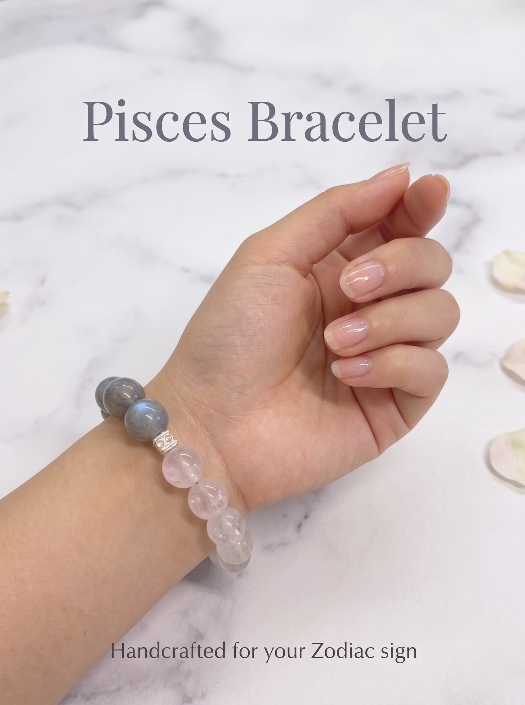 ORIENTAL VIBE Pisces Energy Woven Bracelet - Multi-Crystal Spiritual Gift to Awaken Inner Healing Power