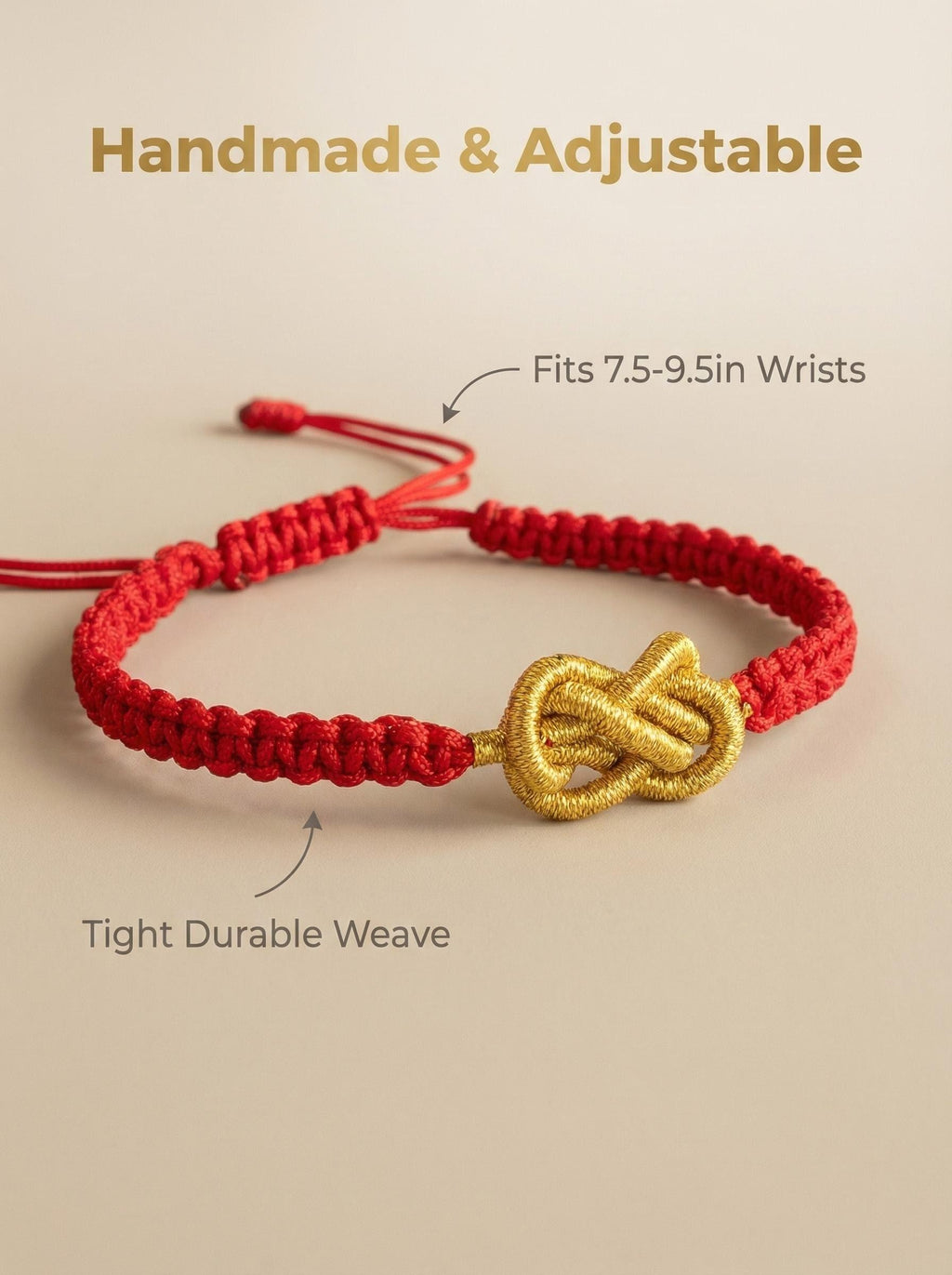 ORIENTAL VIBE: Hand-Crafted Ping An Knot Red Bracelet | Blessings of Peace & Protection