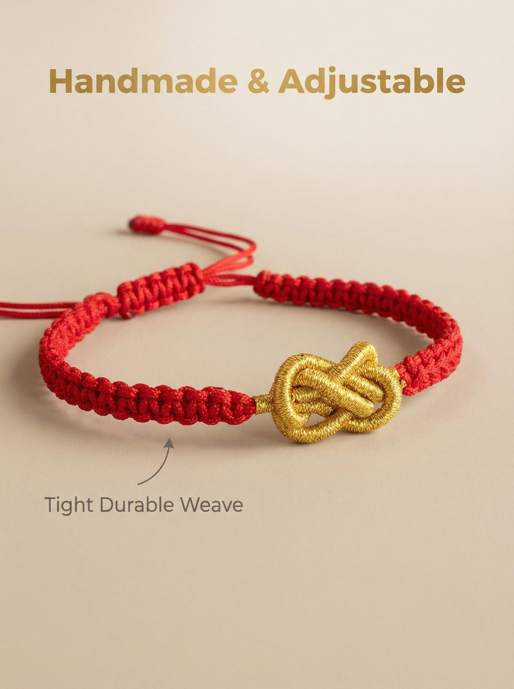 Ping An Knot Red Cord Bracelet for Peace & Protection