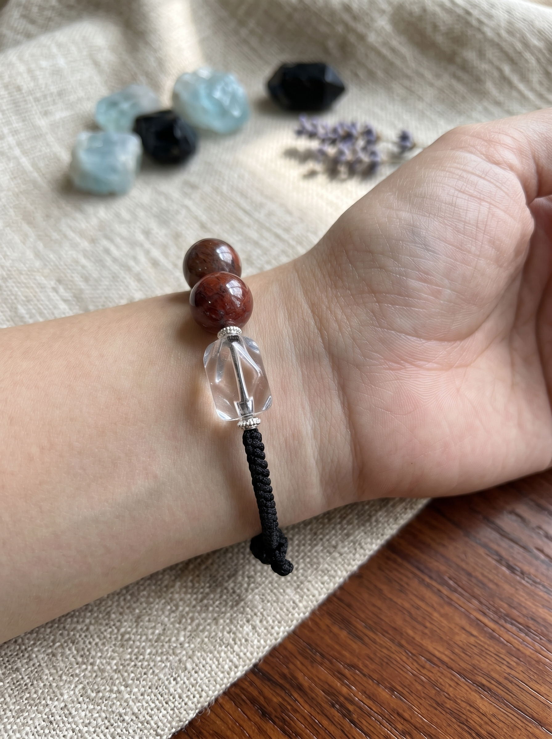 ORIENTAL VIBE | Scorpio Crystal Energy Bracelet – Handcrafted Braided Rope with Multi-Crystal Power for Strength & Mystic Protection