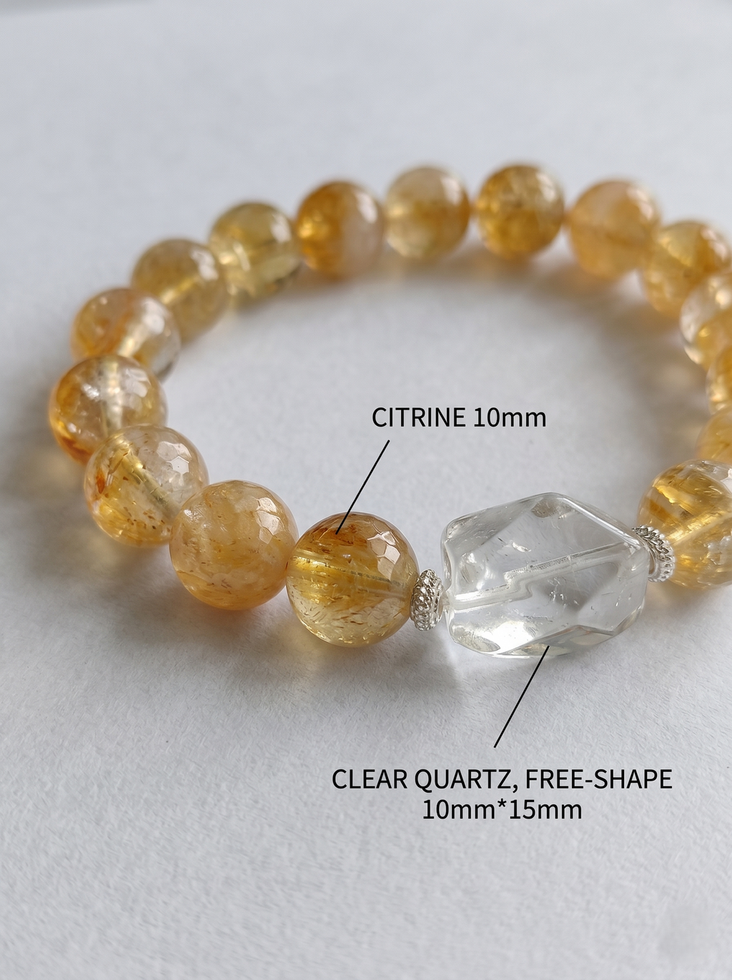 ORIENTAL VIBE | Grain Buds"Lesser Fullness" Handcrafted Dragon Scale Bracelet Embedded with Delicate Gold & Silver Beads, Amber-Textured Bead Accent, Adjustable