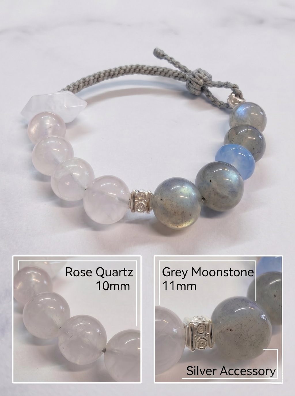 ORIENTAL VIBE Pisces Energy Woven Bracelet - Multi-Crystal Spiritual Gift to Awaken Inner Healing Power
