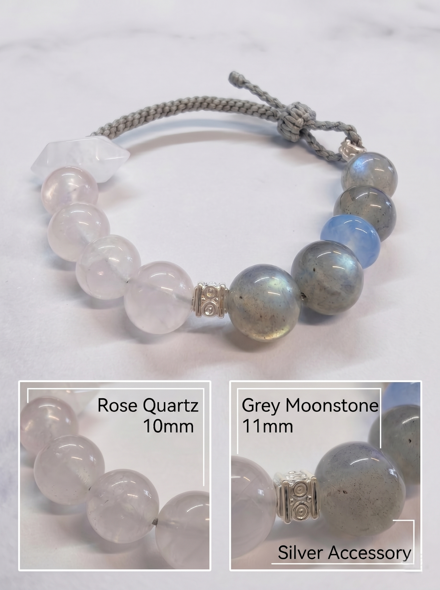 ORIENTAL VIBE Pisces Energy Woven Bracelet - Multi-Crystal Spiritual Gift to Awaken Inner Healing Power