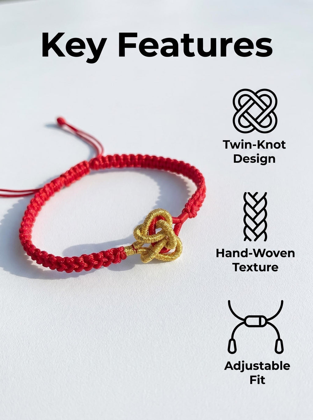 ORIENTAL VIBE: Hand-Woven "Joined-Heart" (Tong Xin) Red Cord Bracelet | Symbolizing Eternal Love