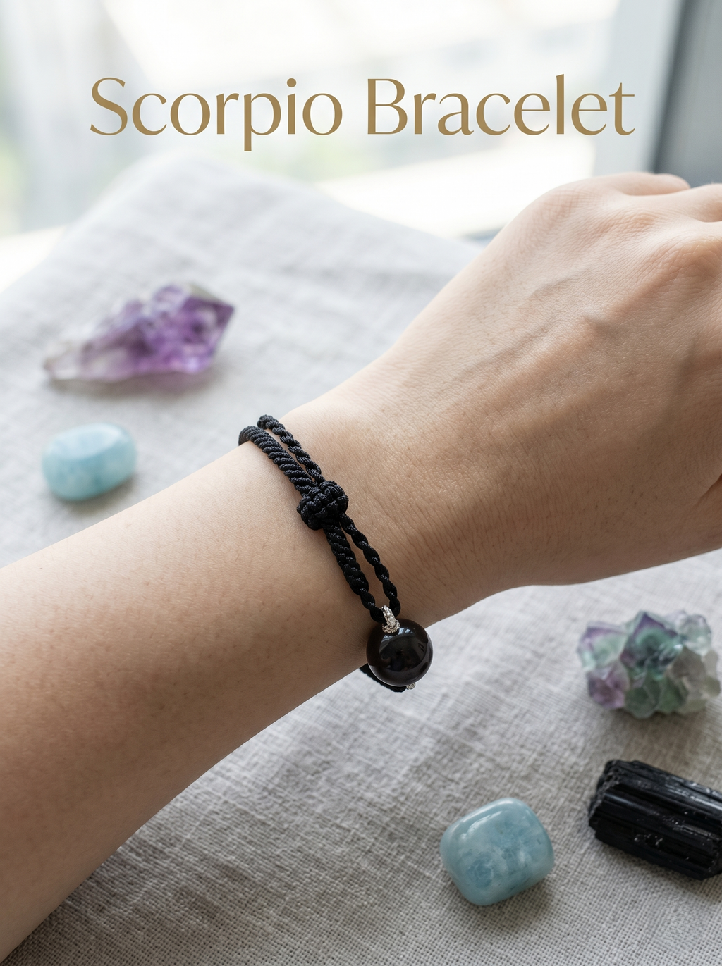 ORIENTAL VIBE | Scorpio Crystal Energy Bracelet – Handcrafted Braided Rope with Multi-Crystal Power for Strength & Mystic Protection