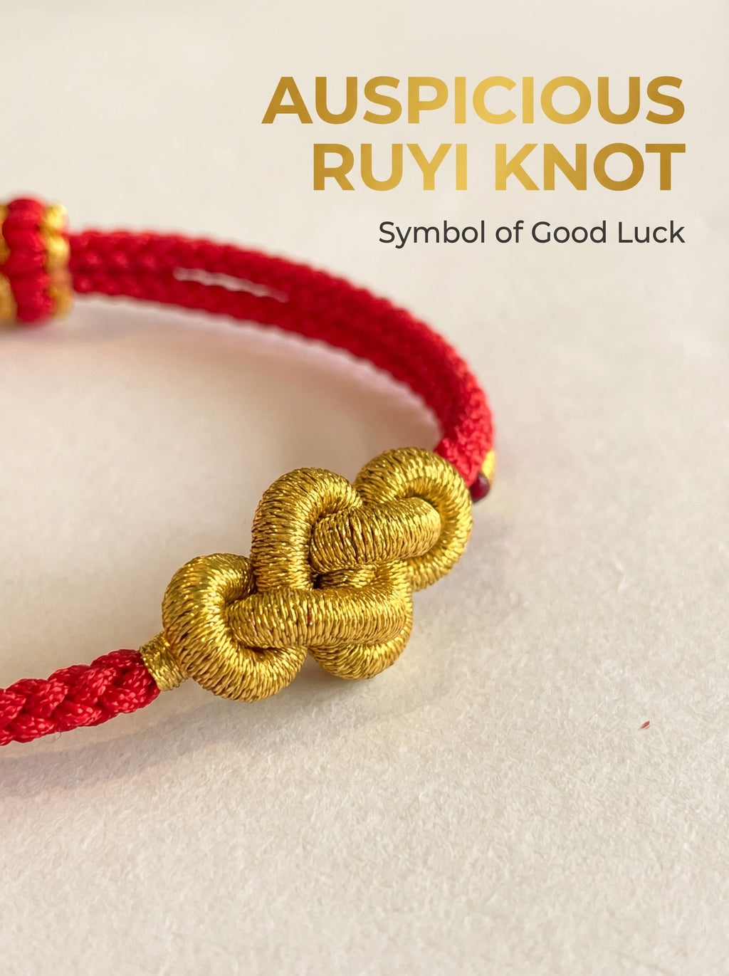 ORIENTAL VIBE: Hand-Woven "Ruyi" (Wish-Fulfillment) Red Cord Bracelet | Everything Goes Your Way