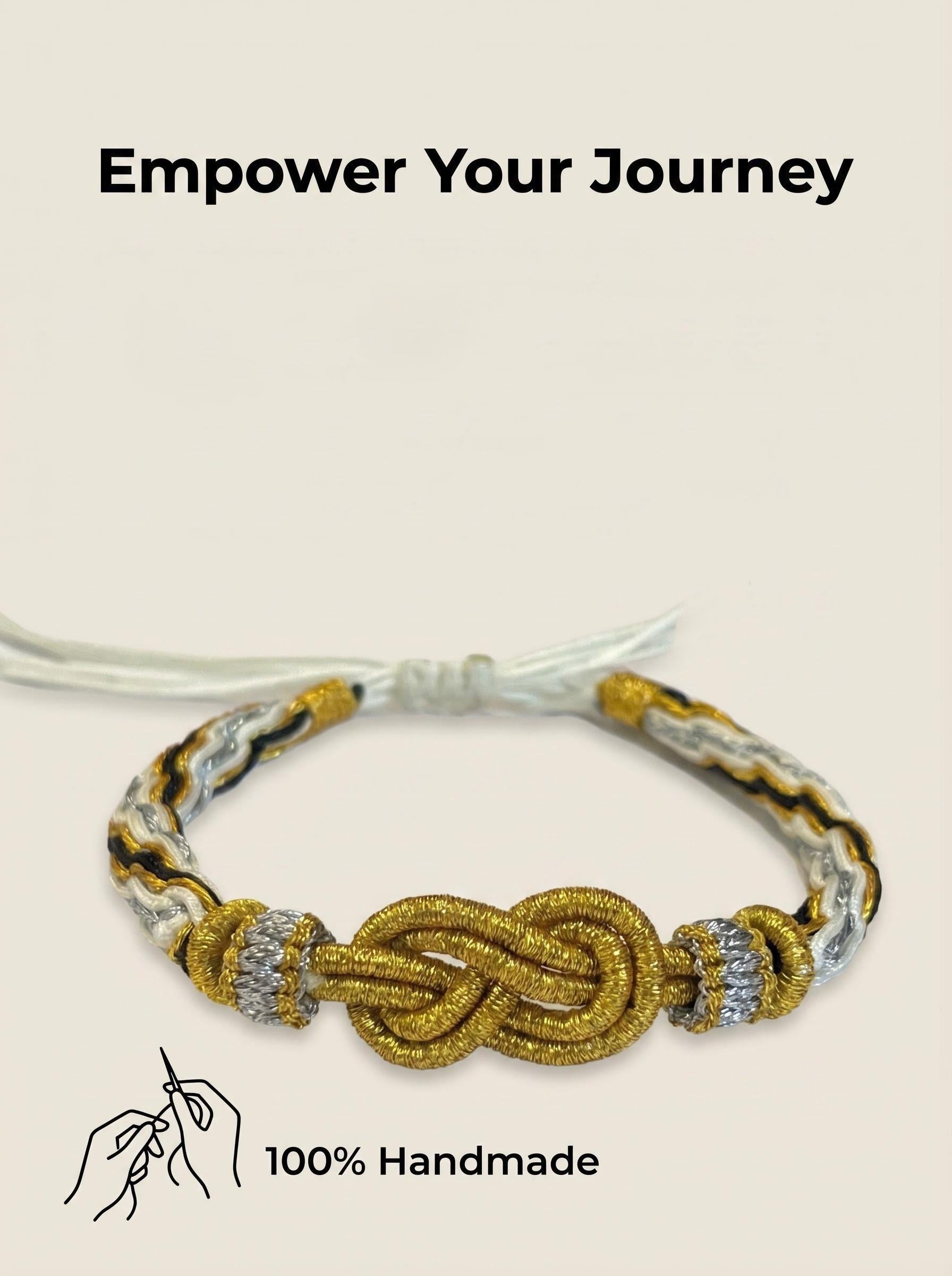 ORIENTAL VIBE "Metal Element · Radiant Radiance" Lion Dance Series - Handwoven Samsara Bracelet