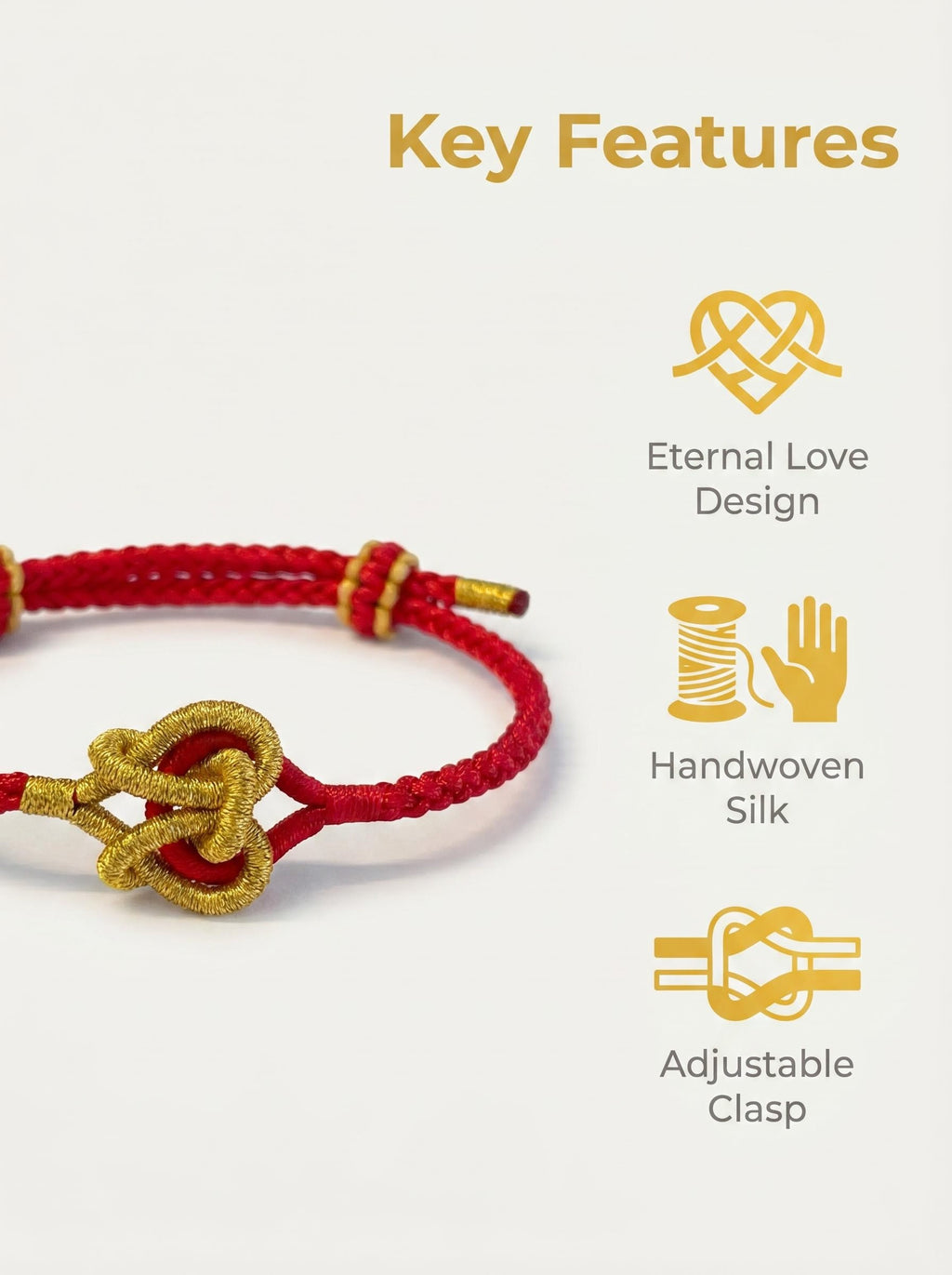 ORIENTAL VIBE: Hand-Woven "Joined-Heart" (Tong Xin) Red Cord Bracelet | Symbolizing Eternal Love