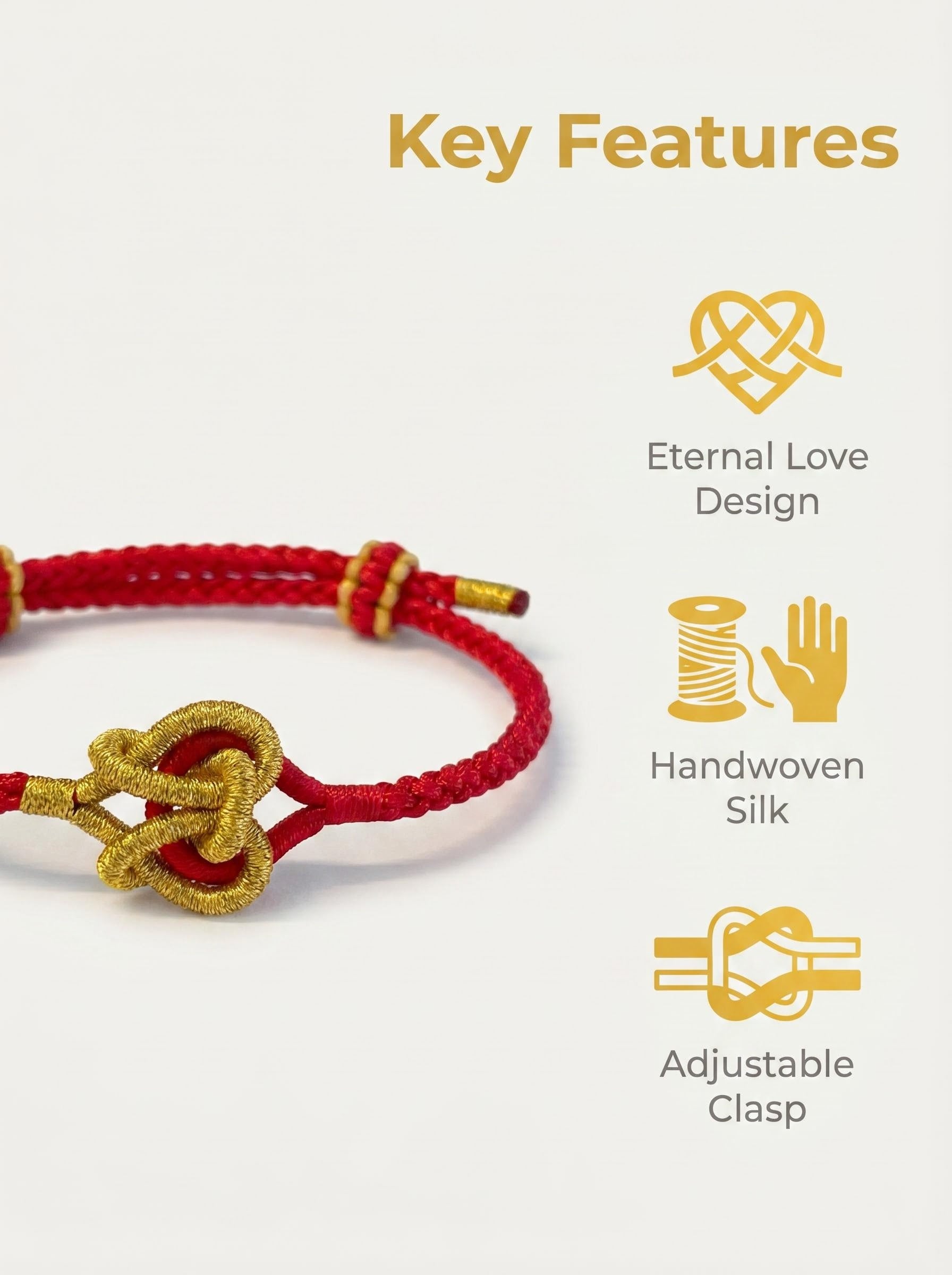 ORIENTAL VIBE: Hand-Woven "Joined-Heart" (Tong Xin) Red Cord Bracelet | Symbolizing Eternal Love