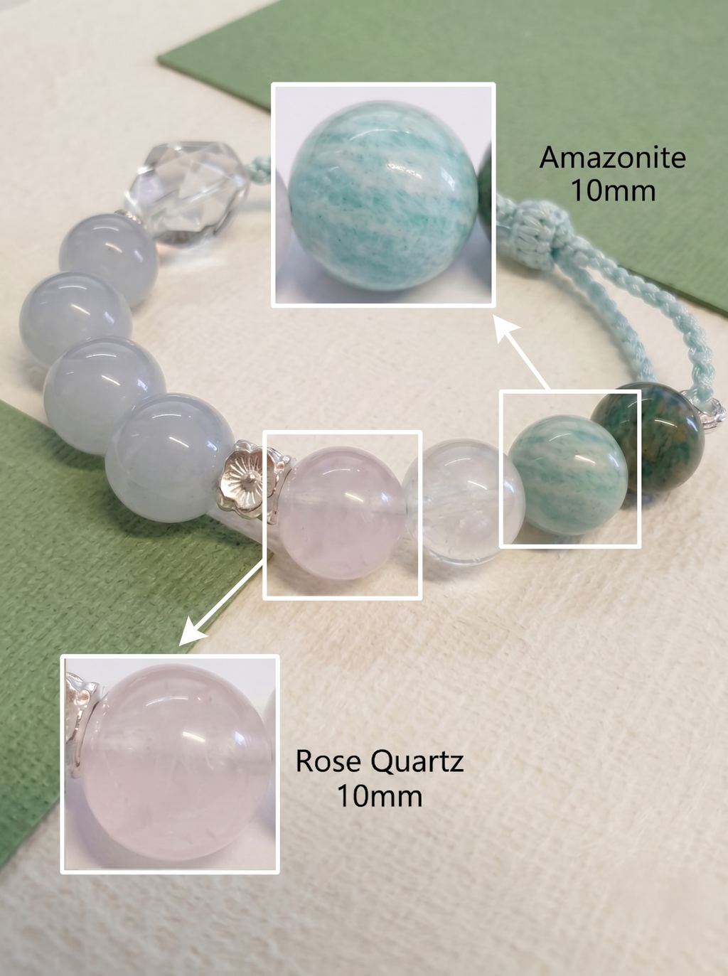 ORIENTAL VIBE Cancer Zodiac Crystal Energy Bracelet - Hand-Woven Spiritual Gift for Emotional Healing