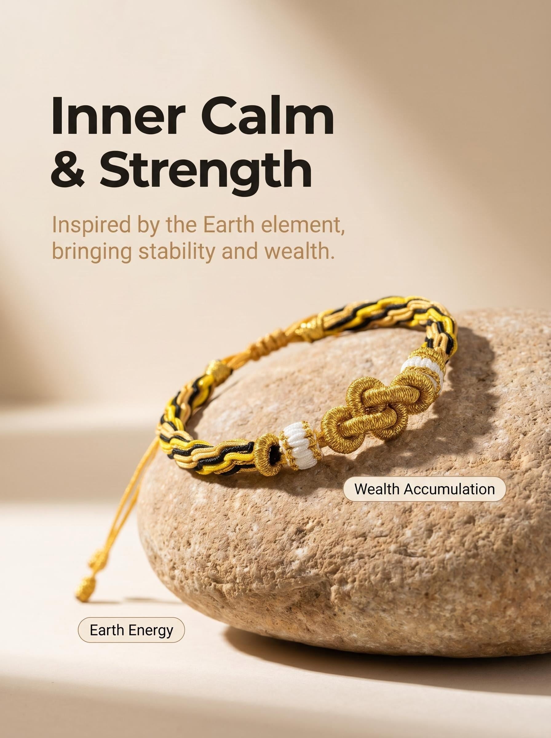 ORIENTAL VIBE "Earth Element · Inner Virtue" Handcrafted Lion Dance Samsara Bracelet