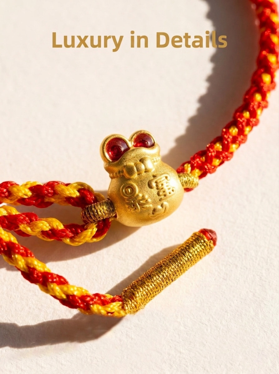 ORIENTAL VIBE | Great Heat Minimalist Gold Lucky Fortune Bag Handcrafted Dragon Scale Bracelet, Adjustable