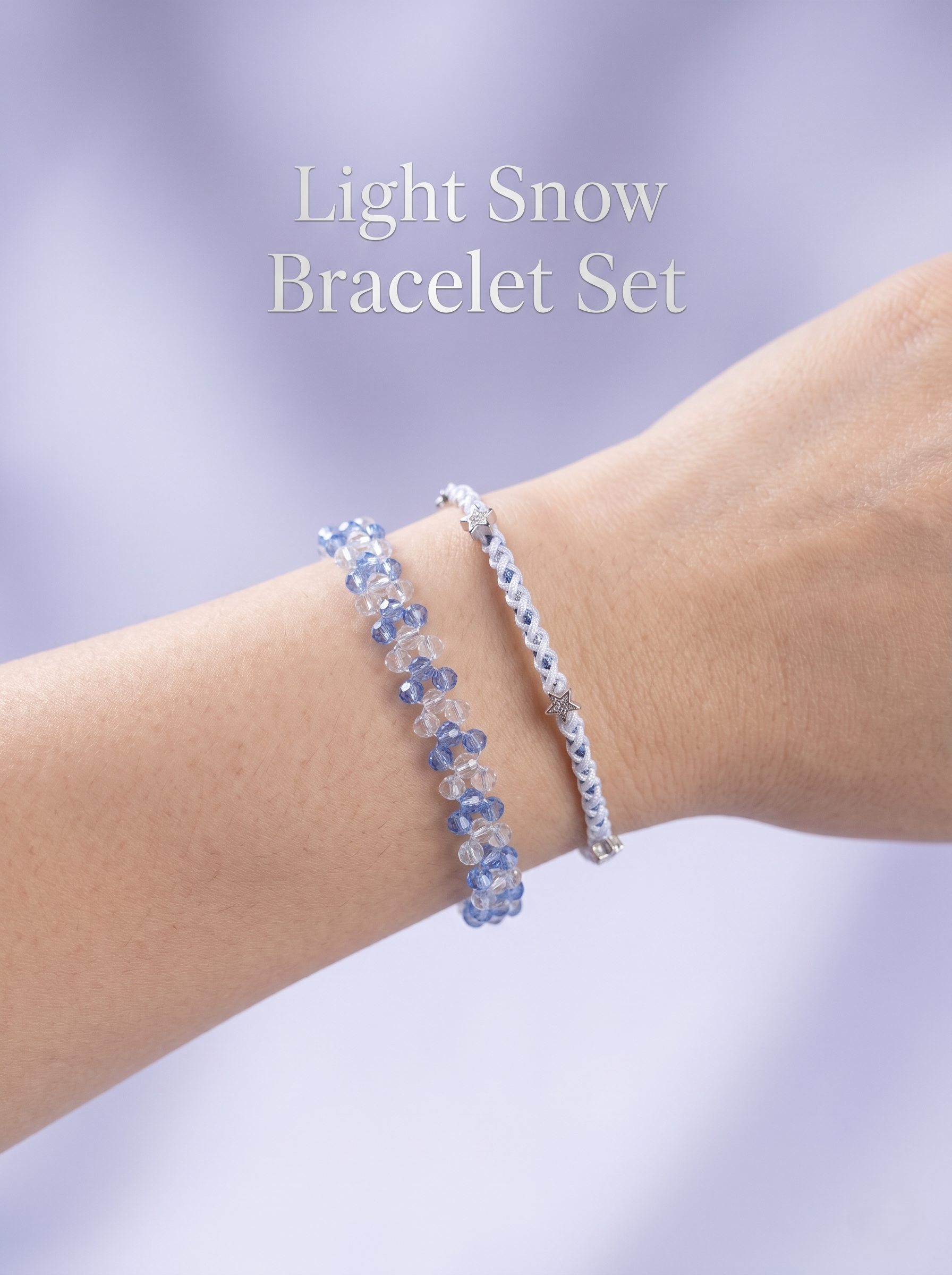 ORIENTAL VIBE | Light Snow Handcrafted Dragon Scale Bracelet Adorned with Multiple Silver-Toned Star Charms, Adjustable Drawstring
