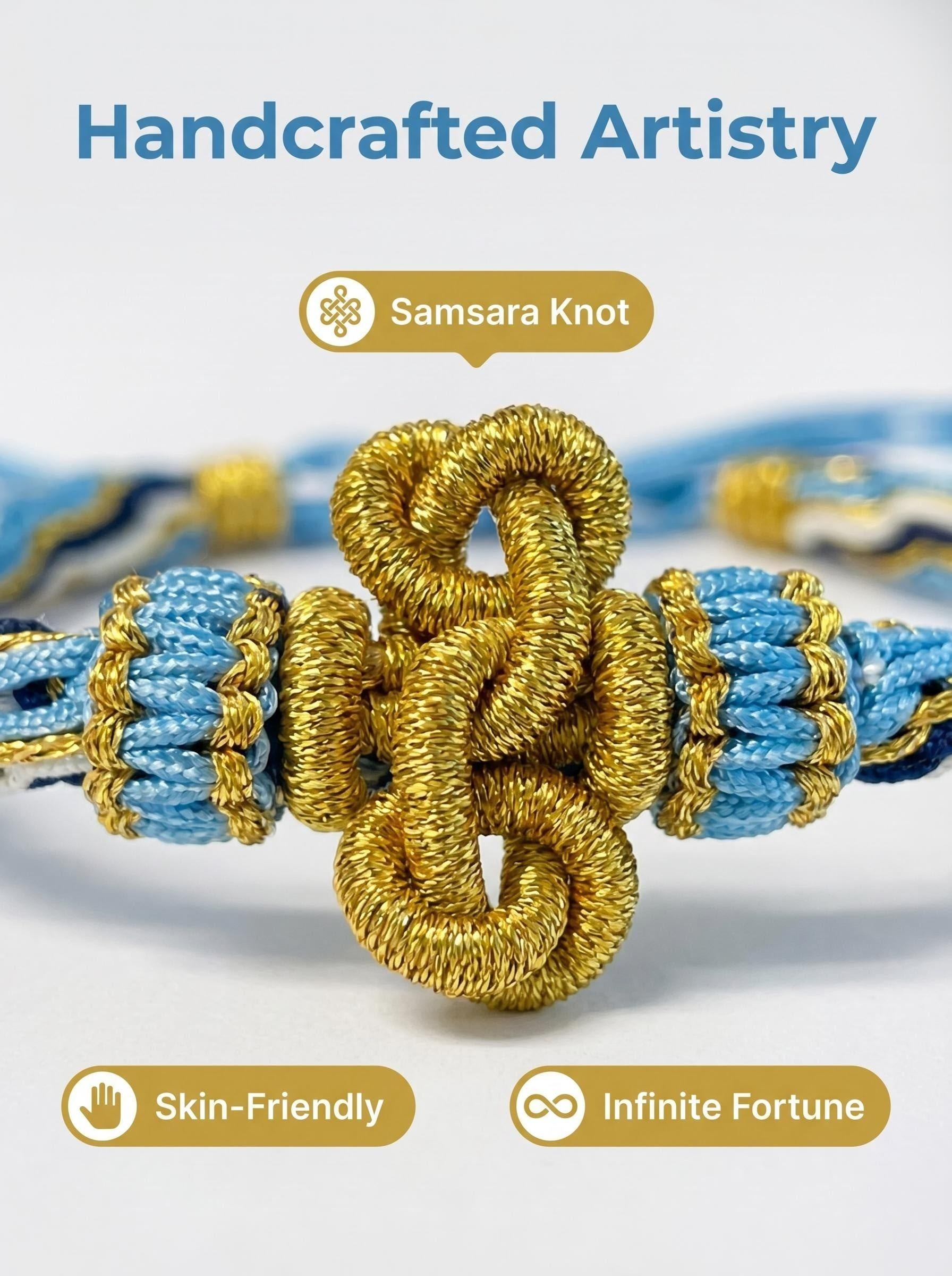 ORIENTAL VIBE "Water Element · Agile Flow" Lion Dance Series - Handwoven Samsara Bracelet