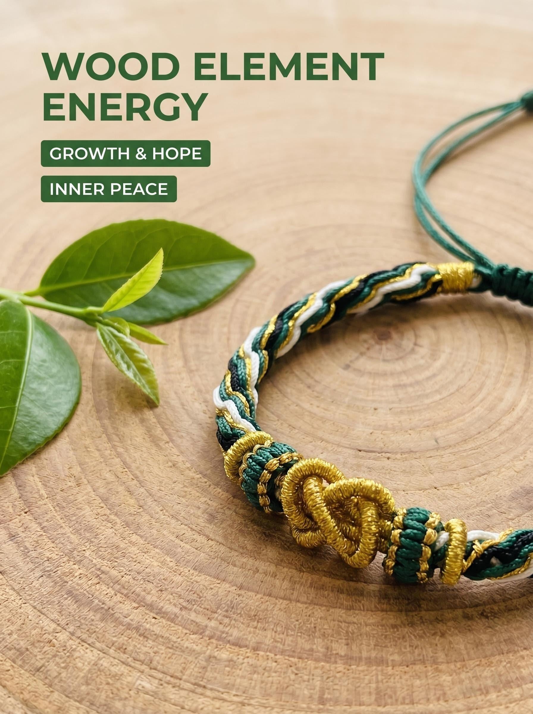 ORIENTAL VIBE "Wood Element · Infinite Growth" Lion Dance Series - Handwoven Samsara Bracelet