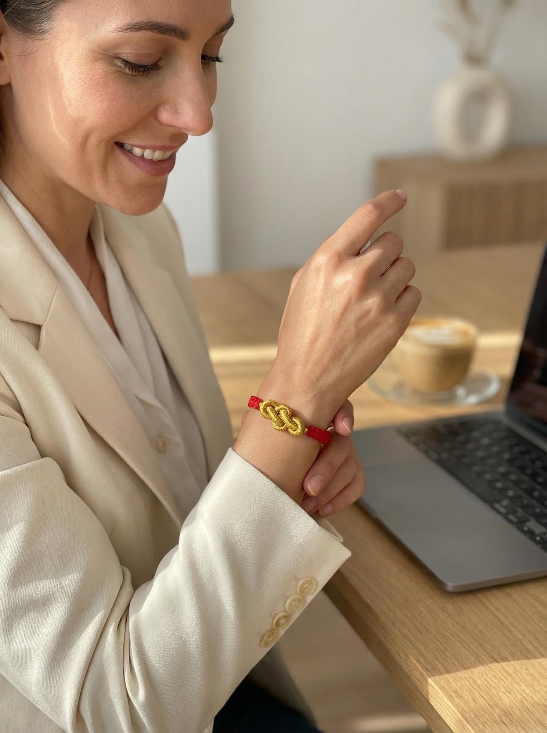 ORIENTAL VIBE: Hand-Woven "Ruyi" (Wish-Fulfillment) Red Cord Bracelet | Everything Goes Your Way