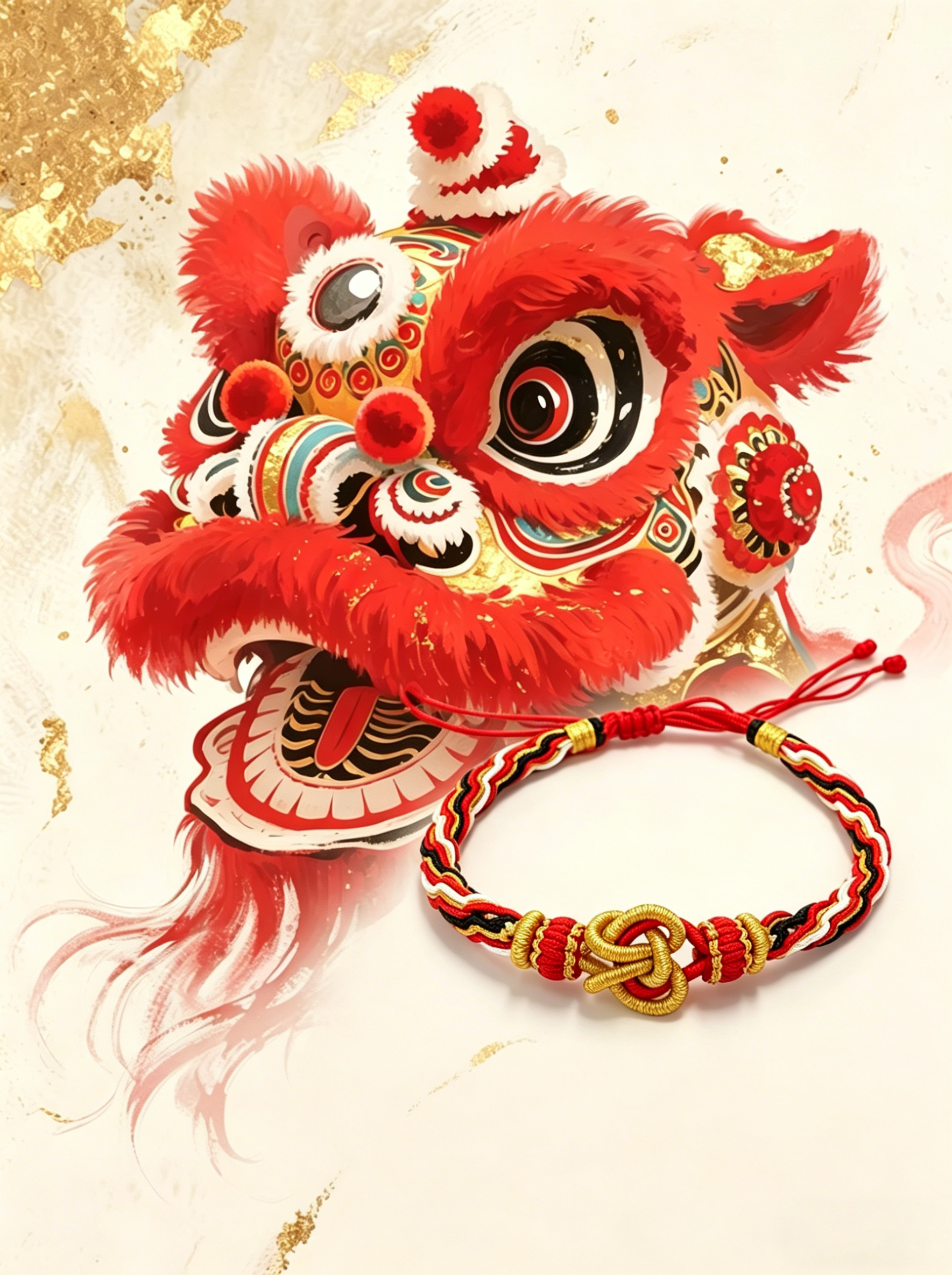 ORIENTAL VIBE "Fire Element · Infinite Awakening" Lion Dance Series - Handwoven Samsara Bracelet