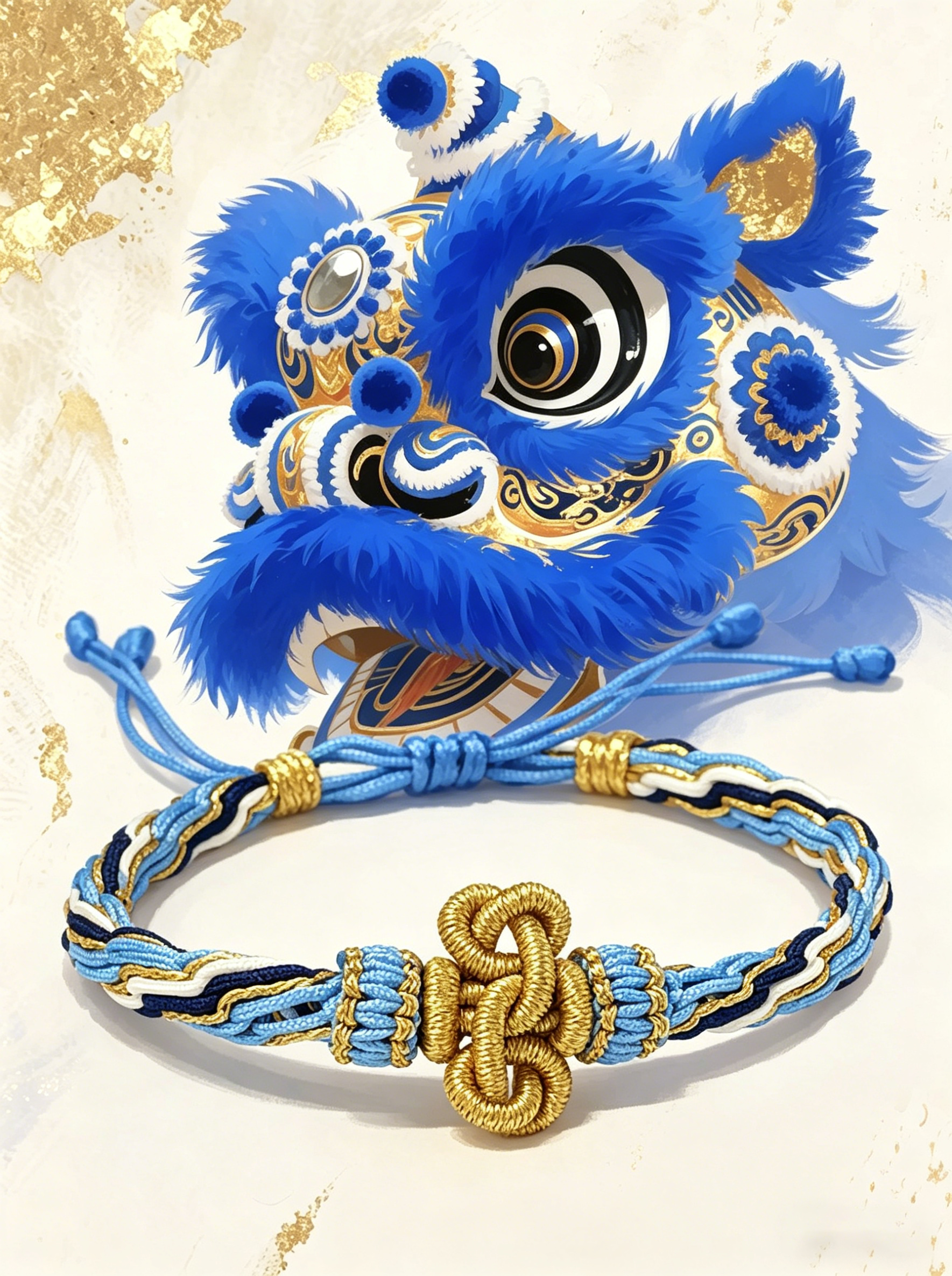 ORIENTAL VIBE "Water Element · Agile Flow" Lion Dance Series - Handwoven Samsara Bracelet