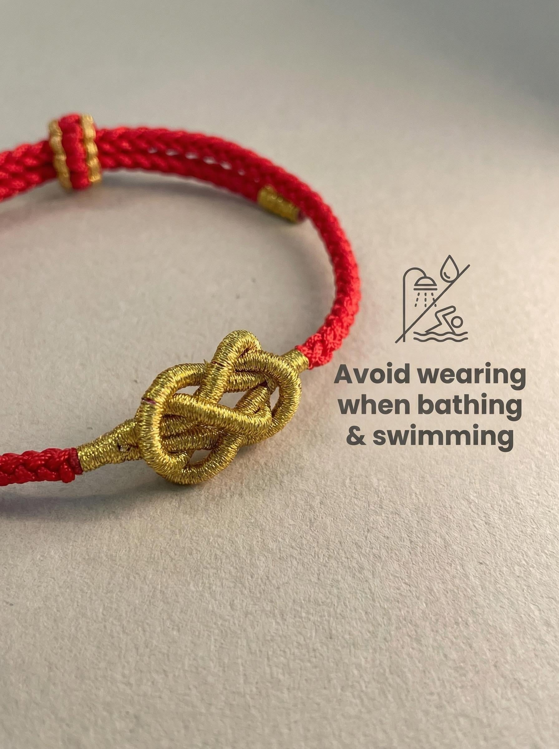ORIENTAL VIBE Handcrafted "Ping An" Knot Bracelet - Eternal Peace & Wellness, Women's Red String Jewelry
