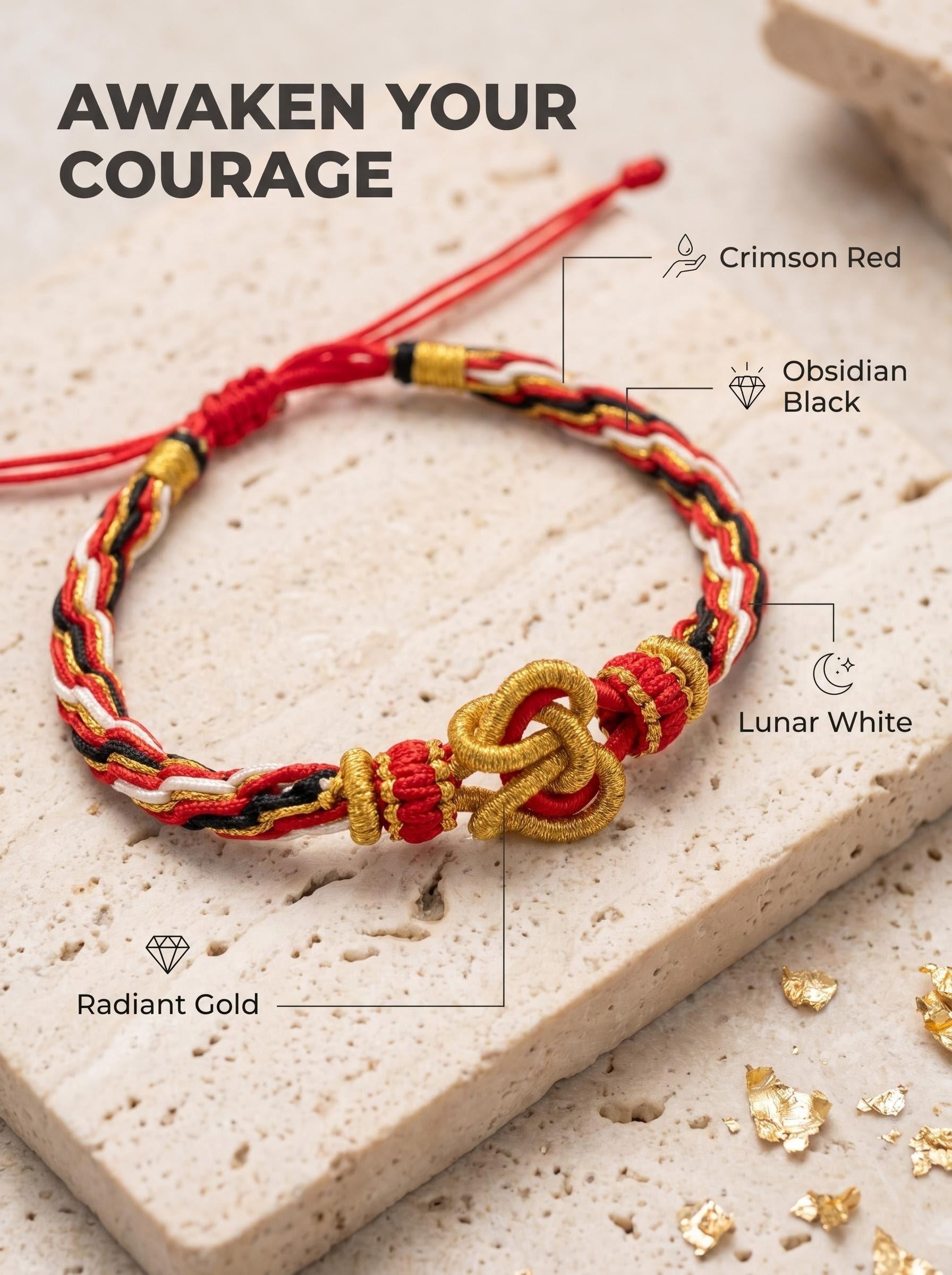 ORIENTAL VIBE "Fire Element · Infinite Awakening" Lion Dance Series - Handwoven Samsara Bracelet