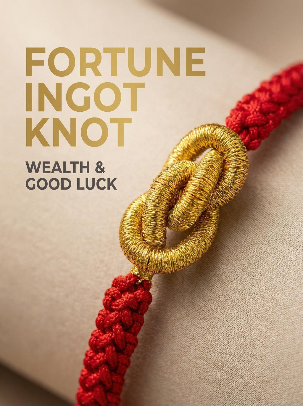 ORIENTAL VIBE: "Yuan Bao" Wealth & Prosperity Hand-Woven Red Bracelet